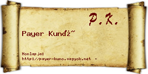 Payer Kunó névjegykártya